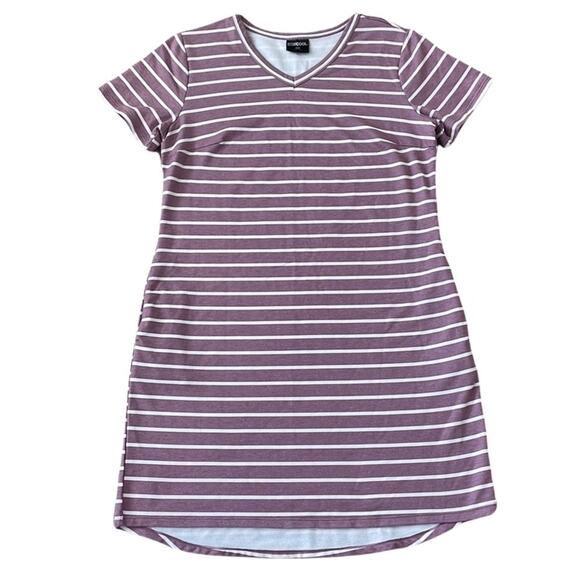 32 Degrees Stretch Knit Activewear Dress w/ Pockets Purple Stripe Size M - Picture 8 of 8